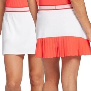 Prince Pleated Tennis Skirt in White/Coral